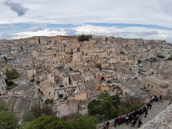 Matera Basilicata Italia Noviembre 2019 Panorama Del Centro Histórico Desde —  Fotos de Stock