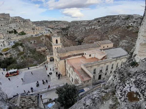 Matera Basilicate Italie Novembre 2019 Vue Panoramique San Pietro Caveoso — Photo