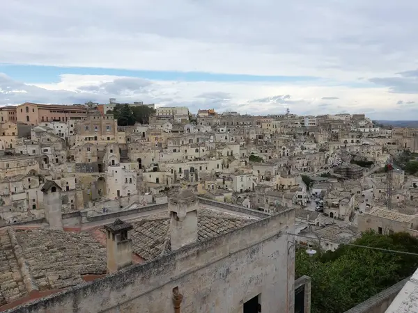 Matera Basilicata Italia Noviembre 2019 Panorama Del Centro Histórico Desde —  Fotos de Stock