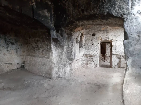 Matera Basilicata Italy November 2019 Cave Church San Falcione Contrada — Stock Photo, Image