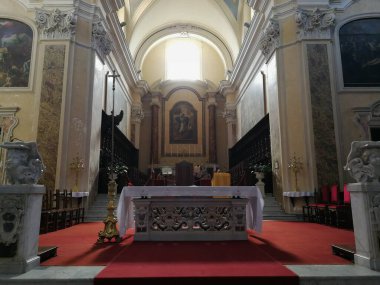 Sant 'Agata de Goti, Campania, İtalya - 20 Haziran 2019: Santa Maria Assunta Katedrali 13. yüzyılda yeniden inşa edildi