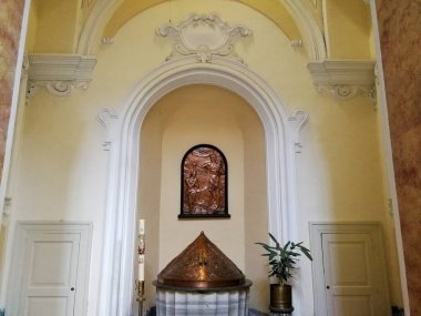 Sant 'Agata de Goti, Campania, İtalya - 20 Haziran 2019: Santa Maria Assunta Katedrali 13. yüzyılda yeniden inşa edildi