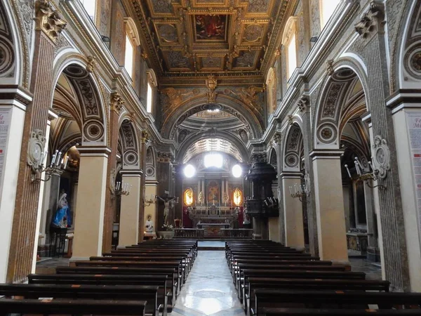 Airola Campania Italia Junio 2019 Interior Iglesia Santissima Annunziata Del —  Fotos de Stock