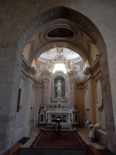 Sant Agata Goti Kampania Włochy Czerwca 2019 Wnętrze Gotyckiego Kościoła — Zdjęcie stockowe