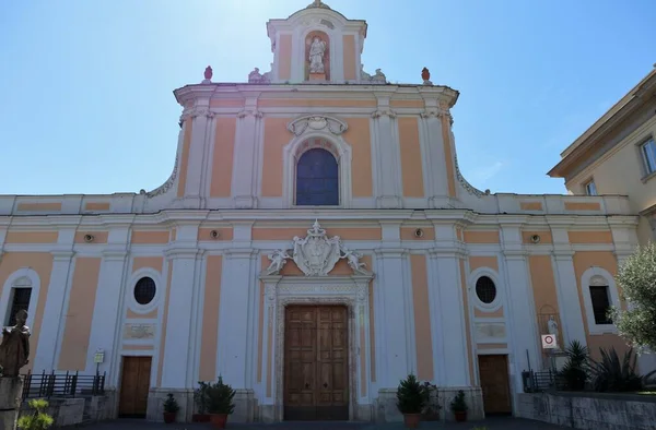 Santa Maria Capua Vetere, Campania, Italy - May 22, 2020: Basilica of Santa Maria Maggiore, founded in 432 by San Simmaco, bishop of Capua and patron of the city, expanded and renovated over the centuries up to the current Baroque forms — Stock Image Santa Maria Capua Vetere Campania Italy May 2020 Basilica Santa Stock Image