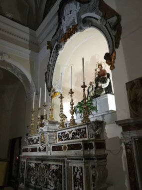 Napoli, Campania, İtalya - 1 Mart 2019: Santa Maria della Vittoria Barok Kilisesi