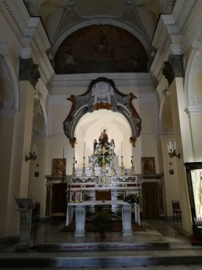 Napoli, Campania, İtalya - 1 Mart 2019: Santa Maria della Vittoria Barok Kilisesi