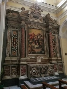 Napoli, Campania, İtalya - 1 Mart 2019: Santa Maria della Vittoria Barok Kilisesi