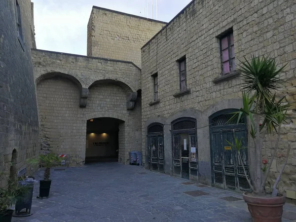 Nápoles Campania Italia Marzo 2019 Castel Dell Ovo Patio Entrada — Foto de Stock