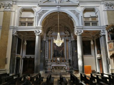 Napoli, Campania, İtalya - 1 Mart 2019: San Giuseppe a Chiaia Barok Kilisesi