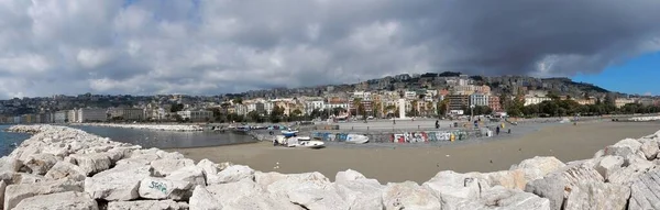 Napels Campanië Italië Maart 2019 Panoramische Foto Van Lungomare Caracciolo — Stockfoto