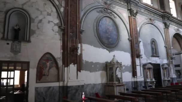 Naples Campania Italia Desember 2020 Interior Church Sant Antonio Abate — Stok Video