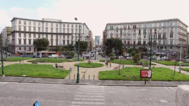 Nápoles Campania Itália Dezembro 2020 Filme Time Lapse Piazza Carlo — Vídeo de Stock