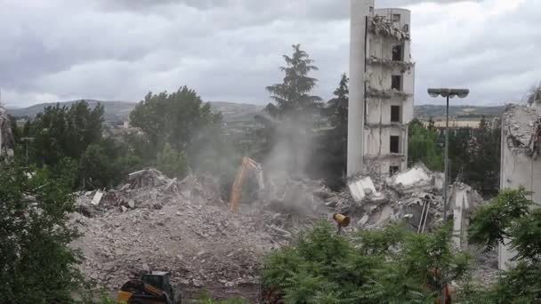 Benevento Campania Italia Mei 2020 Tahap Penghancuran Gedung Modern Yang — Stok Video