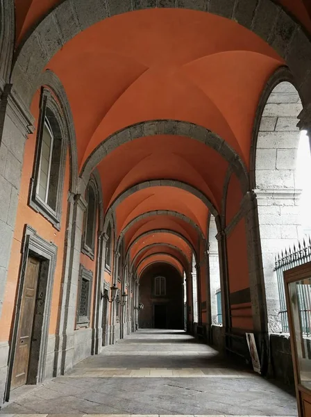 Nápoles Campania Itália Março 2019 Entrada Palazzo Reale Com Vista — Fotografia de Stock