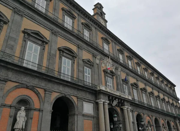 Nápoles Campania Italia Marzo 2019 Perspectiva Del Palazzo Reale Desde — Foto de Stock