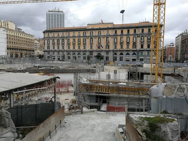 Neapel Kampanien Italien März 2019 Die Baustelle Auf Der Piazza — Stockfoto