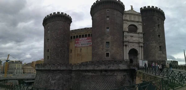 Neapel Kampanien Italien März 2019 Das Panoramafoto Des Maschio Angioino — Stockfoto