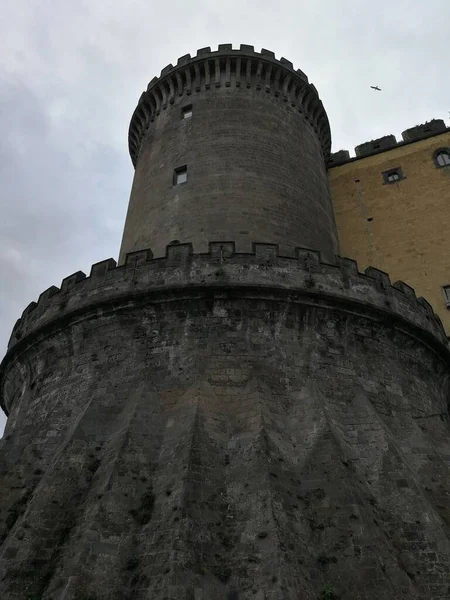Neapel Kampanien Italien März 2019 Detail Des Beverello Turms Des — Stockfoto