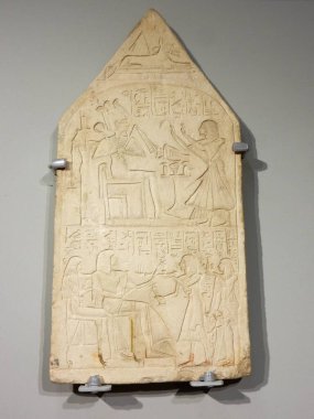 Napoli, Campania, İtalya - 5 Mart 2017: Mısır çeliği Napoli Arkeoloji Müzesinde sergileniyor