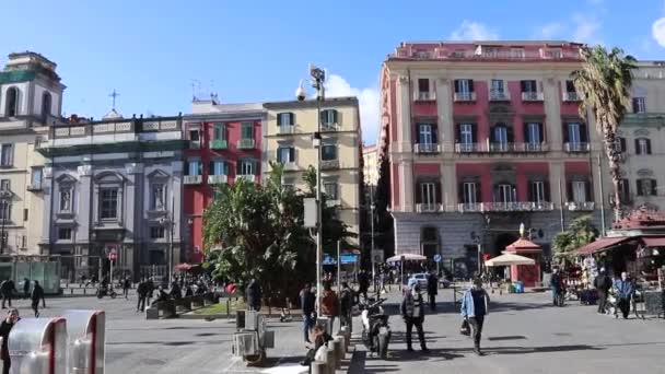 Napoli - Panoramica di Piazza Dante — Vídeos de Stock