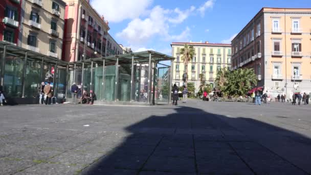 Napoli - El lapso de tiempo en Piazza Dante — Vídeos de Stock
