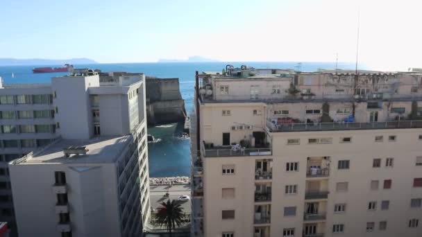 Napoli - Panoramica dalla collina di Pizzofalcone — Stockvideo