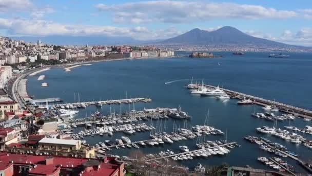 Napoli - Panoramica del golfo da vía Orazio a Posillipo — Vídeos de Stock