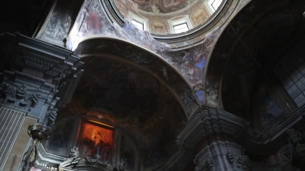 Napoli - Panoramica interna della Chiesa di San Ferdinando — Stok video