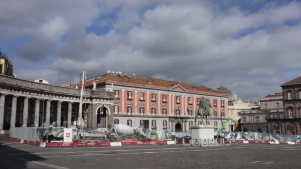 Napoli - Time lapse del cantiere in Piazza Plebiscito — стокове відео