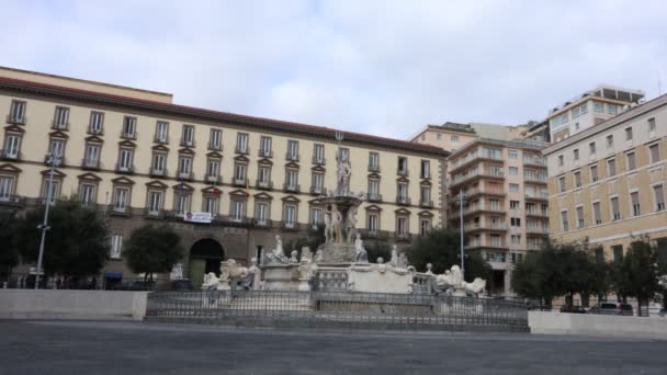 Napoli - Piazza Municipio 'da zaman aşımı — Stok video