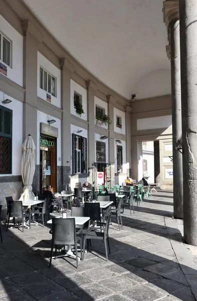 Naples Campania Italy February 2021 Bar Colonnade Paptifical Royal Basilica — стоковое фото