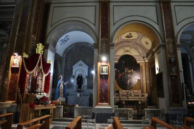 Napoli, Campania, İtalya - 4 Şubat 2021: Piet dei Turchini veya Santa Maria dell 'Incoronatella Kilisesi