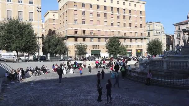Nápoly Campania Olaszország 2021 Február Piazza Municipio Áttekintése Karneválon — Stock videók