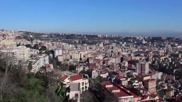 Napoli - Panoramica dal belvedere di San Martino — Stok video