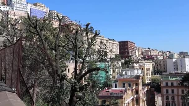 Неаполь - Panoramica dal Corso Vittorio Emanuele — стоковое видео