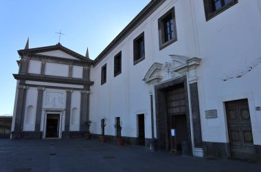 Napoli, Campania, İtalya - 16 Şubat 2021: 14. yüzyıl Certosa di San Martino Ulusal Müzesi