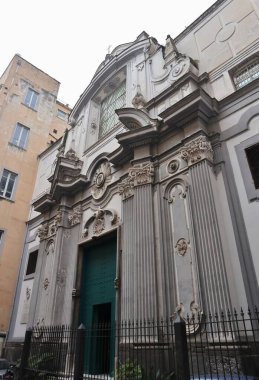 Naples, Campania, Italy - February 26, 2021: 17th century church dedicated to Jesus in Via Palladino
