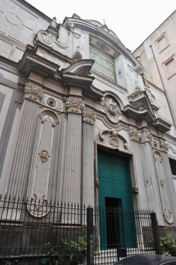 Naples, Campania, Italy - February 26, 2021: 17th century church dedicated to Jesus in Via Palladino