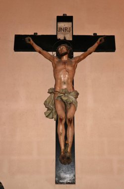 Napoli, Campania, İtalya - 26 Şubat 2021: 12. yüzyıl kilisesi San Giovanni 'nin Sant' Eligio Maggiore Kilisesi 'nin bir bölümünü oluşturmasına adanmıştır.