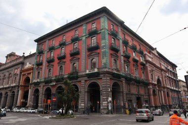 Napoli, Campania, İtalya - 5 Mart 2021: Galleria Principe di Napoli 19. yüzyılda Art Nouveau stilinde inşa edildi