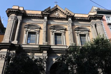 Napoli, Campania, İtalya - 5 Mart 2021: 17. yüzyıl kilisesi Santa Maria di Costantinopoli 'de San Giovanni Battista' ya ithaf edilmiştir.