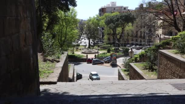 Napoli - Zaman aşımı dalla scalinata dei Giardini Principessa Iolanda — Stok video