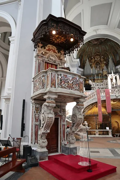 Nápoles Campania Itália Abril 2021 Interior Basílica Santa Maria Della — Fotografia de Stock