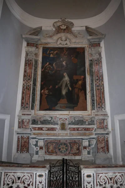 Napoli Campania Italia Aprilie 2021 Interiorul Bazilicii Santa Maria Della — Fotografie, imagine de stoc