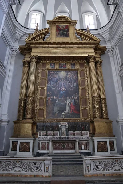 Nápoles Campania Itália Abril 2021 Interior Basílica Santa Maria Della — Fotografia de Stock