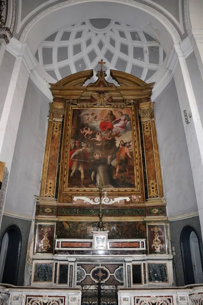 Napels Campanië Italië April 2021 Interieur Van Zeventiende Eeuwse Basiliek — Stockfoto