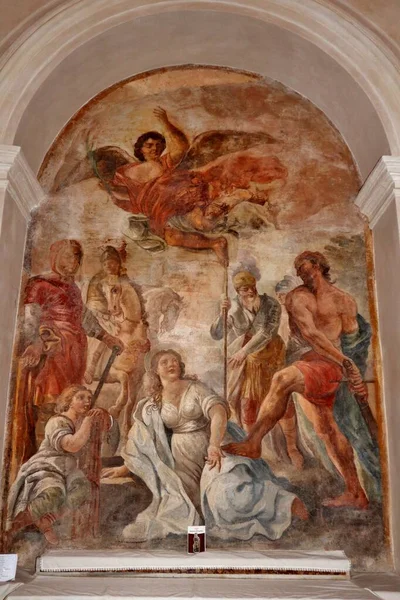 Napoli Campania Italia Huhtikuuta 2021 1700 Luvun Fresko Santa Maria — kuvapankkivalokuva