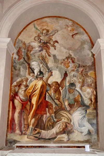 Napoli Campania Italia Huhtikuuta 2021 1700 Luvun Fresko Santa Maria — kuvapankkivalokuva