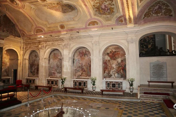 Νάπολη Καμπανία Ιταλία Απριλίου 2021 Τοιχογραφία Του Δέκατου Έβδομου Αιώνα — Φωτογραφία Αρχείου